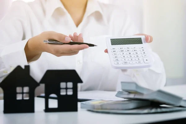 Firma Contratto Fare Accordo Con Agente Immobiliare Concetto Consulente Concetto — Foto Stock