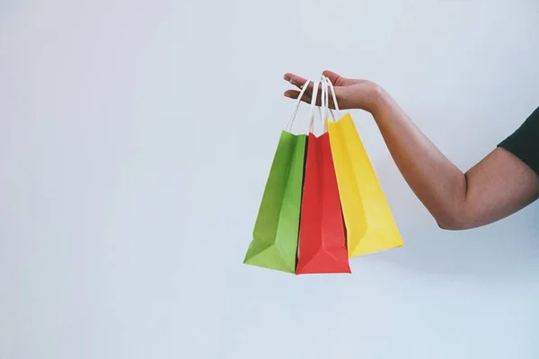 Meninas Asiáticas Segurando Sacos Compras Venda Conceito Estilo Vida Consumismo — Fotografia de Stock