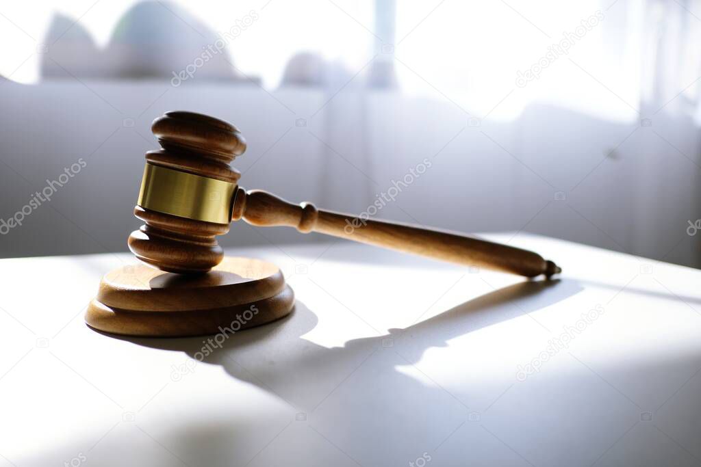 Judge gavel hammer on Lawyer desk