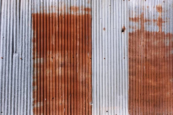 Velho Enferrujado Galvanizado Wheathered Ferrugem Aço Riscado Textura Ferro Ondulado — Fotografia de Stock