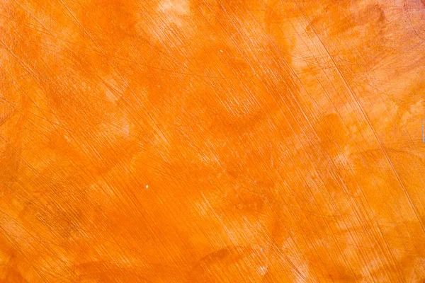 Parede Texturizada Escovado Fundo Pintado Cor Óleo Laranja Abstrato — Fotografia de Stock