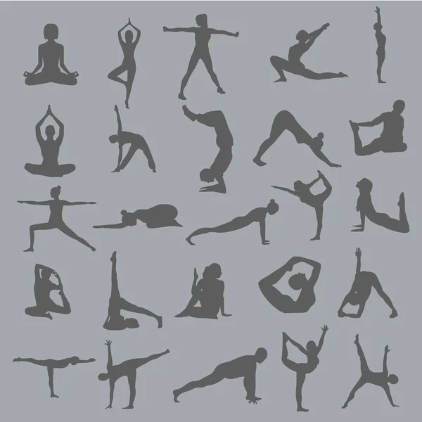 Yoga-Silhouette schön — Stockvektor