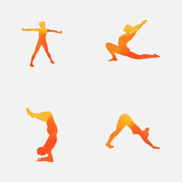 Yoga-Silhouette schön — Stockvektor