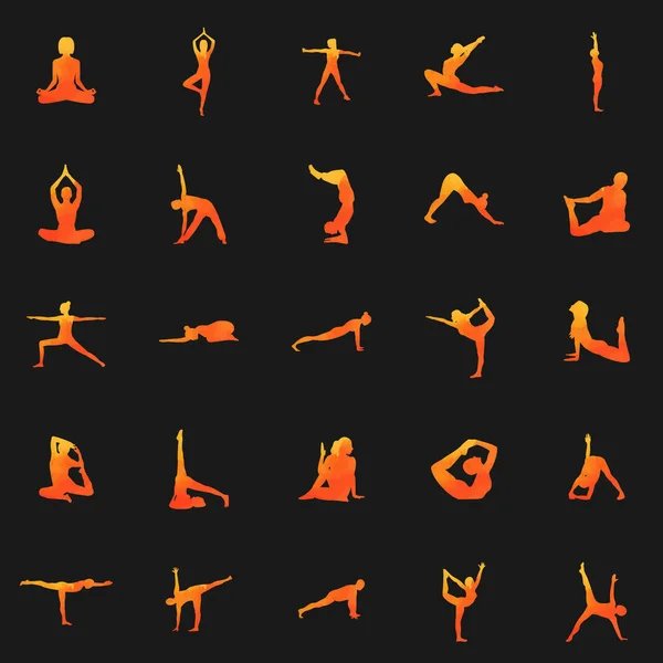 Yoga-Silhouette schön — Stockvektor