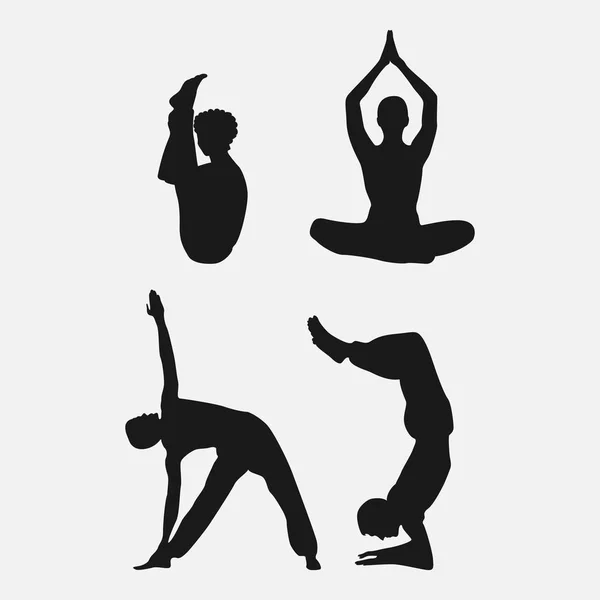 Silhouette di yoga bella — Vettoriale Stock