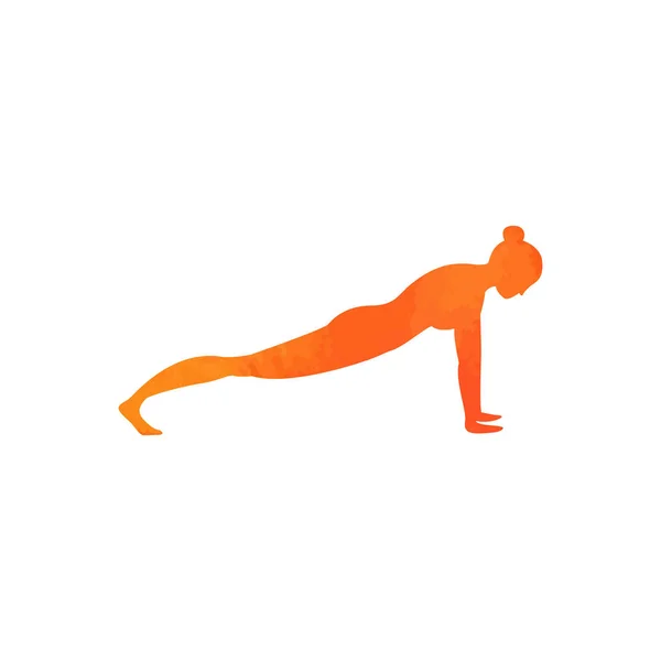 Silueta de yoga hermosa — Vector de stock