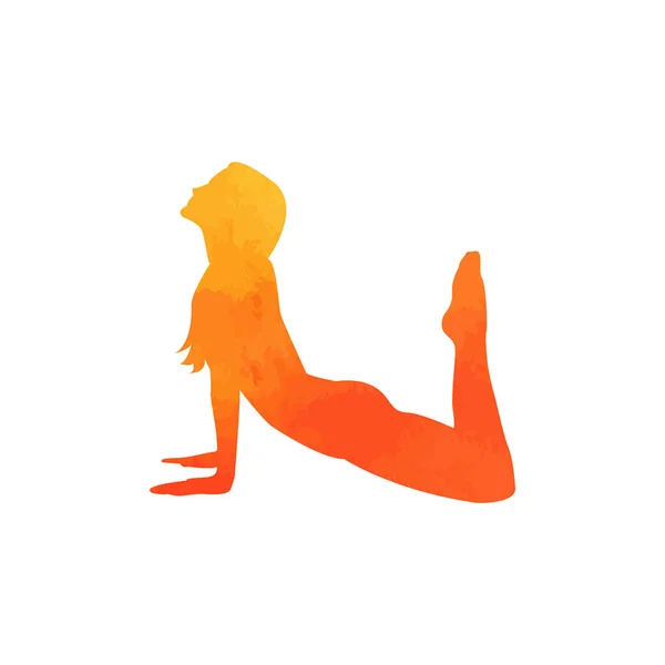 Yoga silhuett vackra — Stock vektor