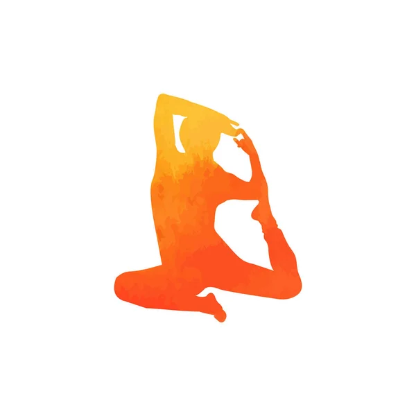 Silhueta de ioga bonita — Vetor de Stock