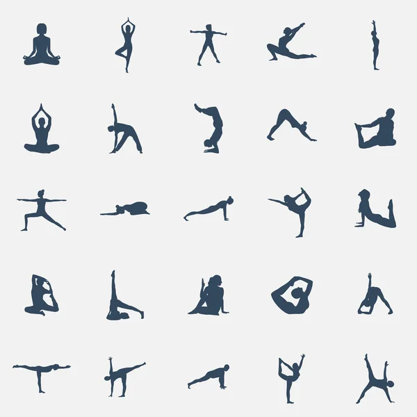 Yoga-Silhouette schön — Stockvektor