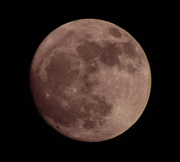 Lune Rouge Lune Sang Séparée Fond Noir — Photo