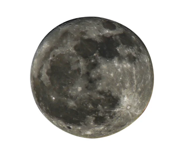 Повний Місяць Ізольовано Білому Тлі Відсічні Контури — стокове фото