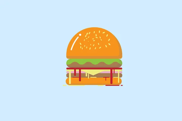 Hamburger Ikon Egy Kék Háttér Nyári Szimbólum App Vagy Logó — Stock Fotó