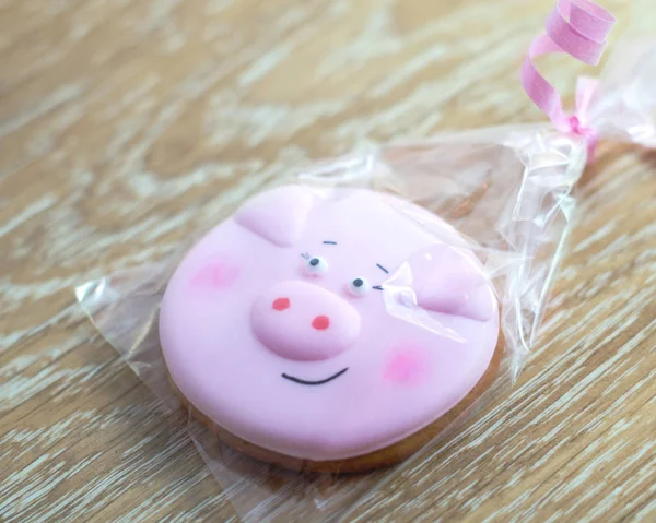 Ciasteczko Mały Symbol Świnia Roku — Zdjęcie stockowe