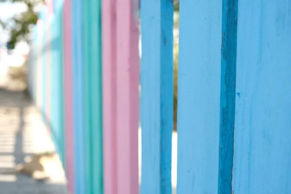 A bright and colorful fence in a kindergarten.