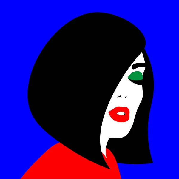 Modèle Jeune Femme Profil Dans Style Pop Art Femme Sexy — Image vectorielle