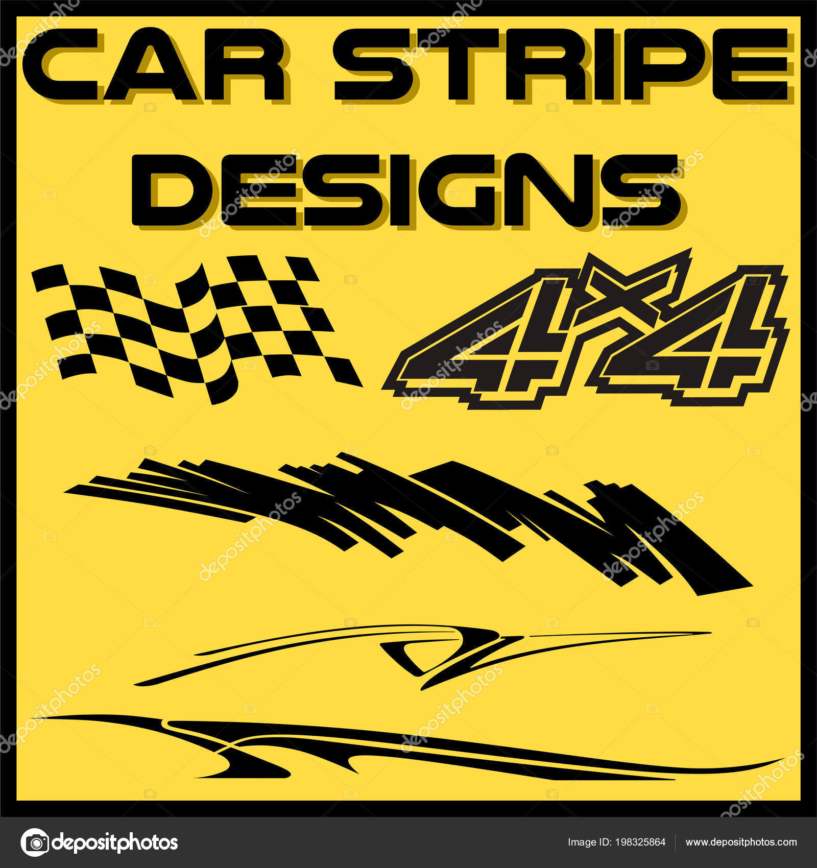 Tribal Cool Car Stripe Design Set Adhesive Vinyl Sticker Designs Stock