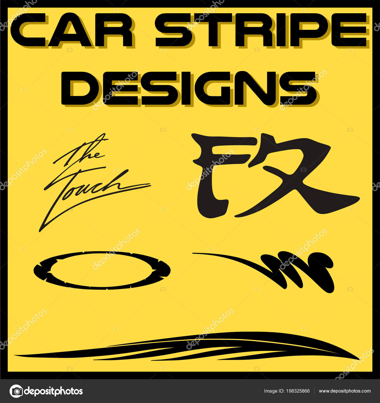 Tribal Cool Car Stripe Design Set Adhesive Vinyl Sticker Designs