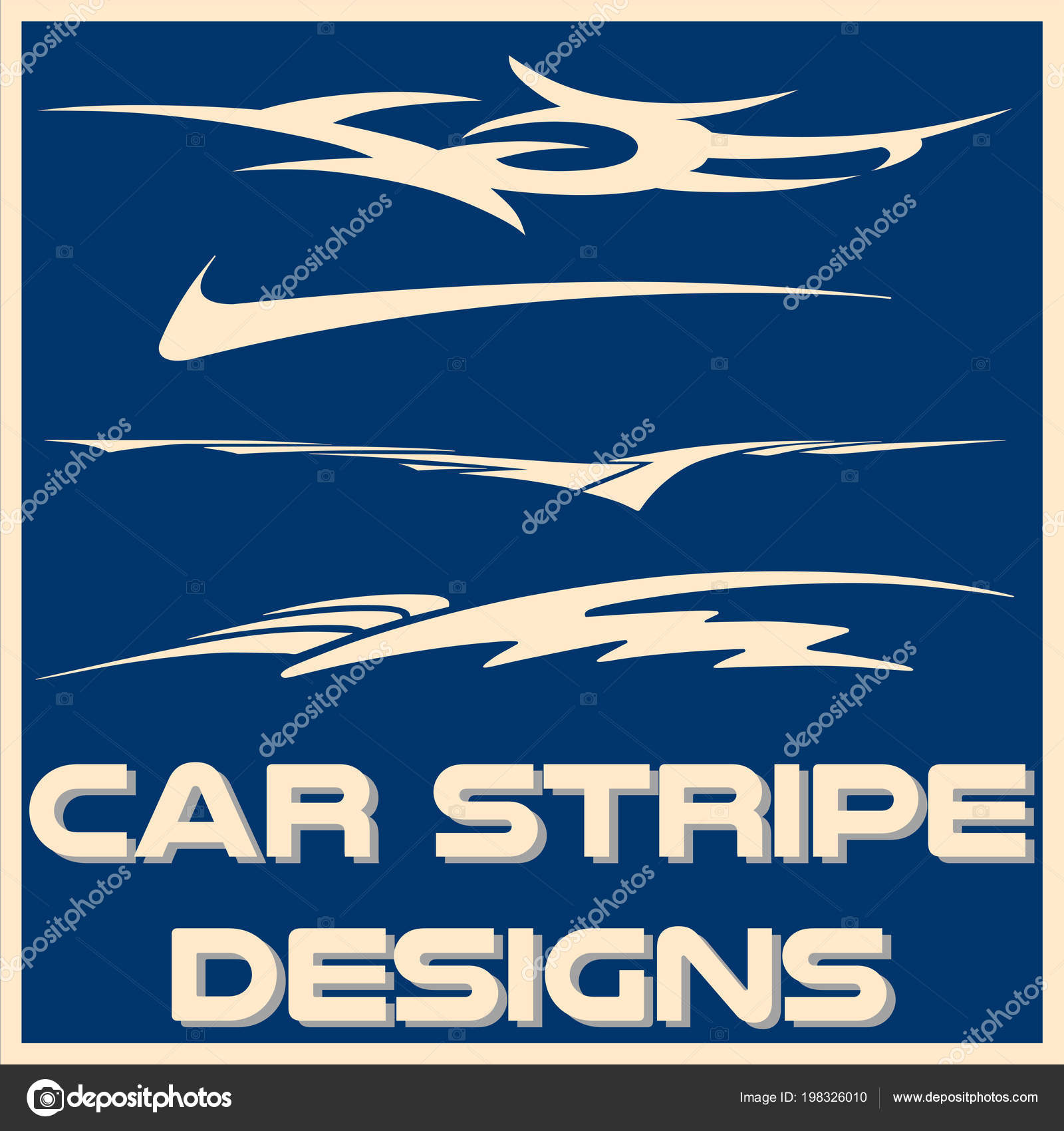 Tribal Cool Car Stripe Design Set Adhesive Vinyl Sticker Designs Stock