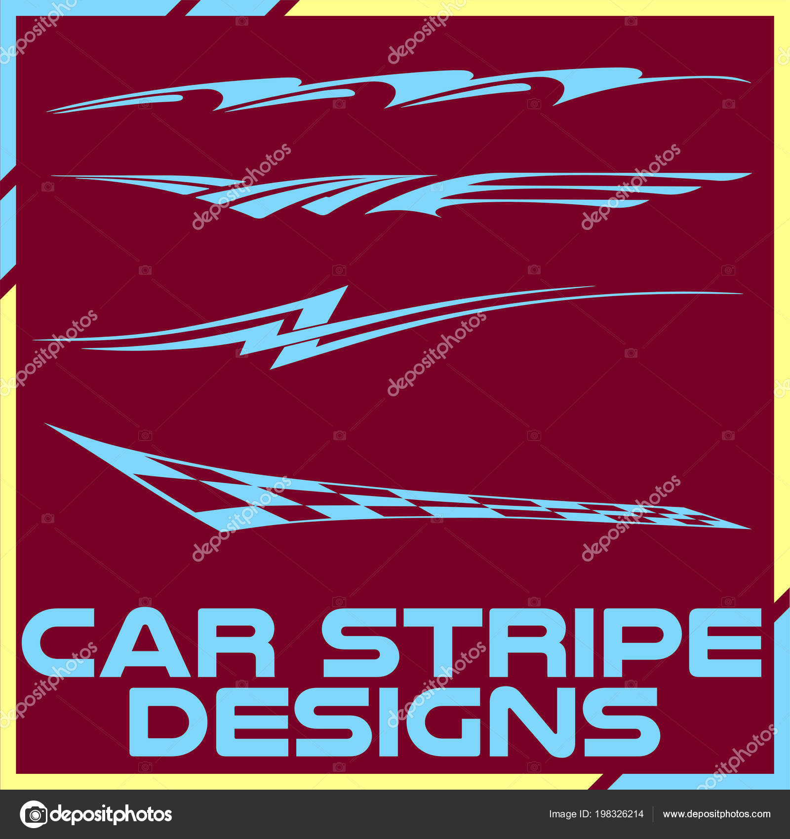 Tribal Cool Car Stripe Design Set Adhesive Vinyl Sticker Designs Stock