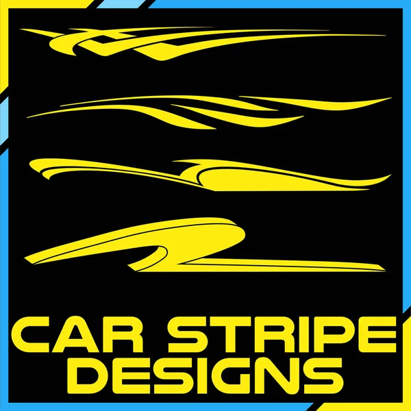 Tribal Koele Auto Streep Design Instellen Zelfklevend Vinyl Sticker Ontwerpen — Stockvector