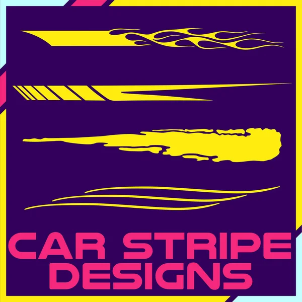 Tribal Koele Auto Streep Design Instellen Zelfklevend Vinyl Sticker Ontwerpen — Stockvector