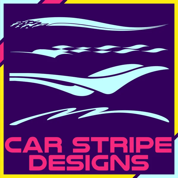 Tribal Und Coole Auto Streifen Design Set Aufkleber Designs Aus — Stockvektor