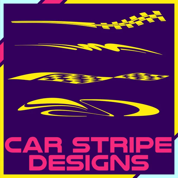 Tribal Koele Auto Streep Design Instellen Zelfklevend Vinyl Sticker Ontwerpen — Stockvector