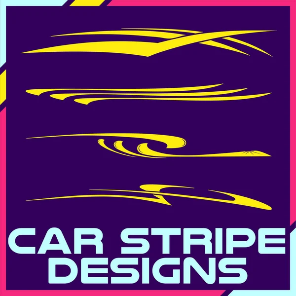 Aşiret Serin Araba Şerit Tasarımı Ayarlayın Yapışkanlı Vinil Etiket Tasarımları — Stok Vektör