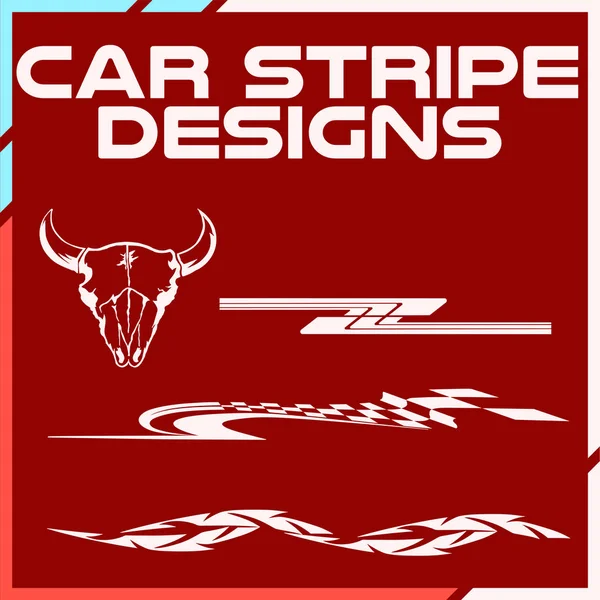 Tribale Fresco Car Stripe Design Set Adesivo Vinile Disegni — Vettoriale Stock
