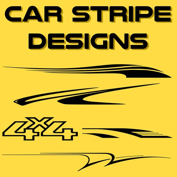 Aşiret Serin Araba Şerit Tasarımı Ayarlayın Yapışkanlı Vinil Etiket Tasarımları — Stok Vektör