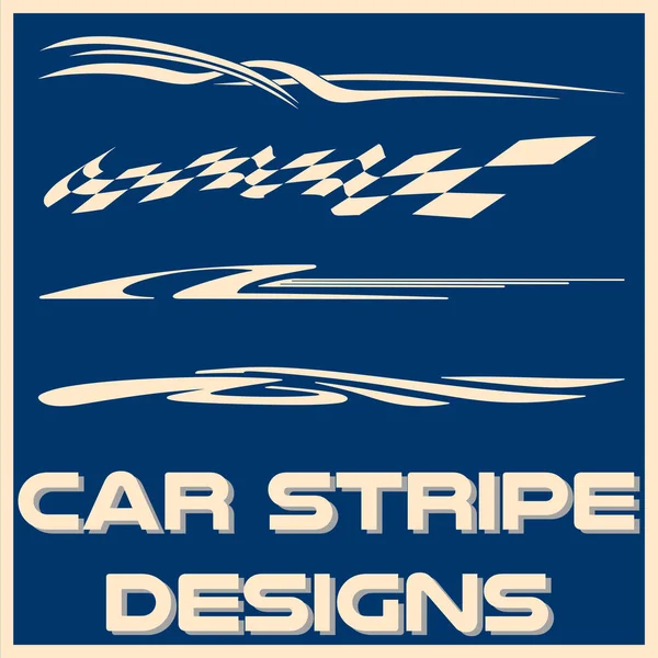 Tribale Fresco Car Stripe Design Set Adesivo Vinile Disegni — Vettoriale Stock