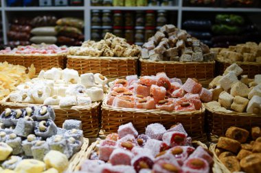 Geleneksel Türk tatlı - rahat lokum lokum şekerleme mağaza vitrin olarak da bilinir.