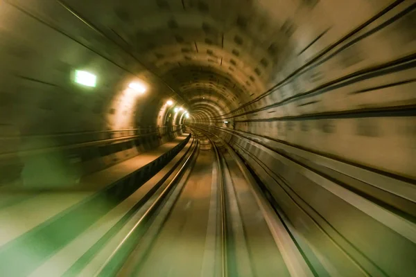 Blurry Cor Cromática Túnel Carro Trânsito Movimento Borrão Movimento Turva — Fotografia de Stock