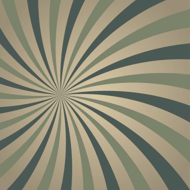 Güneş ışığı eski soluk spiral grunge arkaplanı. Kirli gri ve yeşil renkli arka plan patlaması. Vektör çizimi. Güneş ışını arka planı. Eski kağıt. Eski tarz.