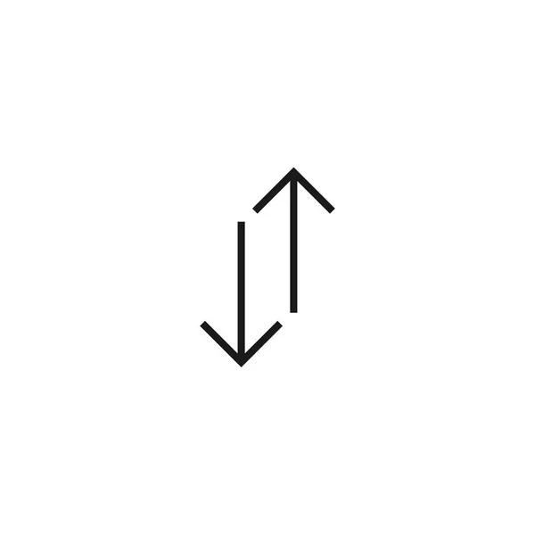 Flip Vertical Vector Icon Two Thin Black Arrows Black Circle — Stock Vector