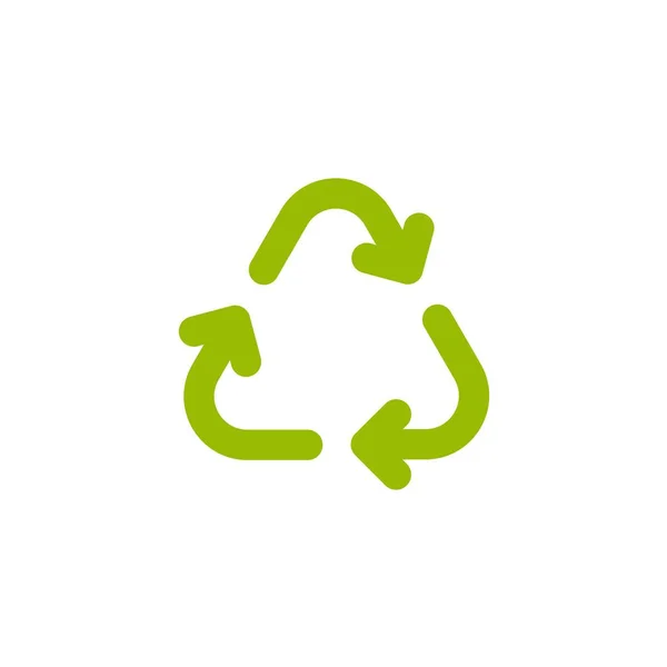 Drei Grüne Pfeile Mit Öko Recycling Symbol Öko Schild Isoliert — Stockvektor