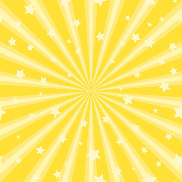 Güneş ışığı arka plan. sarı patlama vurgulamak ve parlayan yıldızlar arka plan. Vektör çizim. Güneş ışını ray sunburst desen arka plan. Sihirli parlak zemin.
