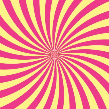 Güneş ışığı arka planda solmuş. Pembe ve sarı renkli arka plan patlaması. Vektör çizimi. Güneş ışını arka planı. Eski kağıt. Eski tarz.