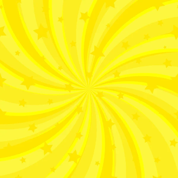 Güneş ışığı soyut sarmal arka plan. Parlak sarı renkli arka plan ile yıldız patlaması. Vektör çizim. Güneş ışını ray sunburst desen arka plan. Sihirli parlak zemin. yıldız patlaması duvar kağıdı