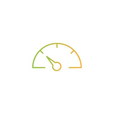 hız göstergesi, takometre satırı simgesi üzerinde beyaz izole. Performans ölçüm simge.