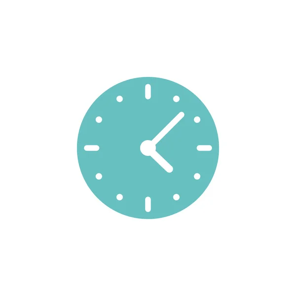 Reloj azul. Icono plano aislado en blanco . — Vector de stock