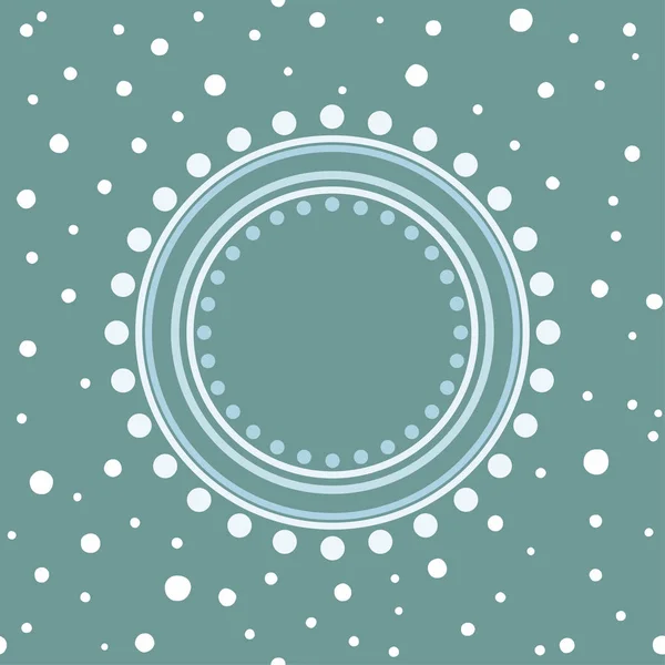 Marco redondo blanco jaspeado sobre fondo azul polvo — Vector de stock