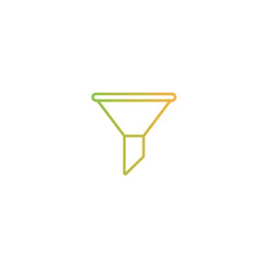 veri filtresi anahat. düz veri huni simgesi. Beyaz arka plan üzerinde izole.