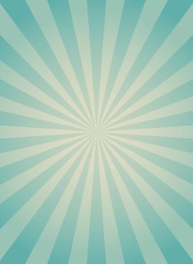 Güneş ışığı retro dar dikey arka plan. Soluk mavi ve bej renk arka plan patladı. Fantezi vektör çizim. Sihirli güneş ışını ray desen arka plan. Eski kağıt yıldız patlaması. Sirk stili
