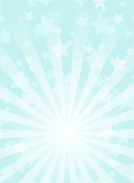 Sonnenlicht Vertikalen Hintergrund Puderblaue Farbe Platzte Hintergrund Mit Leuchtenden Sternen — Stockvektor