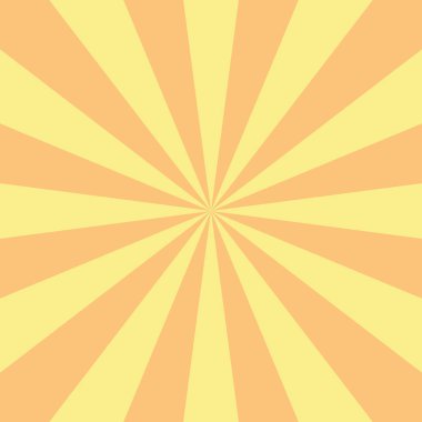 Güneş ışığı arka plan. Sarı ve turuncu renk arka plan patladı. Fantezi vektör çizim. Sihirli güneş ışını ray sunburst desen arka plan. Retro sirk parlak zemin.