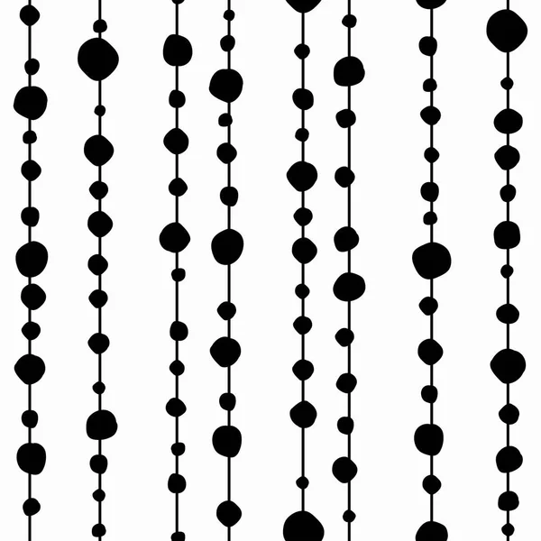 Fundo sem costura com contas rasgadas desenhadas à mão. Corda com bolas . —  Vetores de Stock