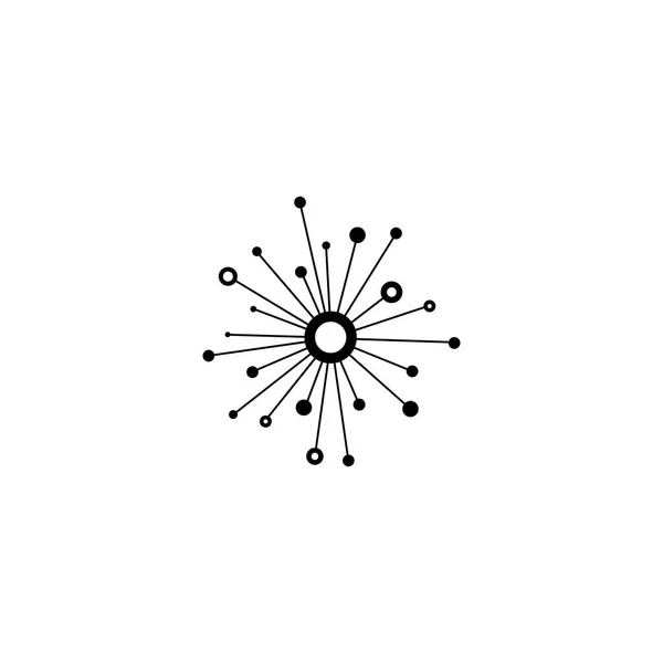 Siyah hub ağ bağlantı satırı simgesi üzerinde beyaz izole. Teknik veya teknoloji logosu. — Stok Vektör