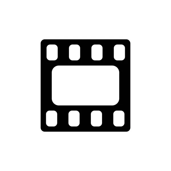 Icône vidéo. Cadre du film. Icône Film ou Média plat. Pictogramme noir isolé sur fond blanc . — Image vectorielle