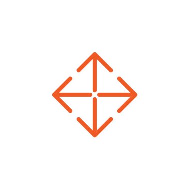 dört kırmızı ince ok lar merkezden işaret eder. Oklar simgesini genişlet.